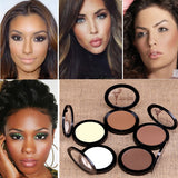 New Fashion Foundation Natural Concealer Brighten Shimmer Dark Skin Face Powder Contour Shimmer Bronzer Highlighter Makeup