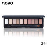 NOVO Brand Fashion 10 Colors Shimmer Matte Eye Shadow Makeup Palette Light Eyeshadow Natural Make Up Cosmetics Set With Brush