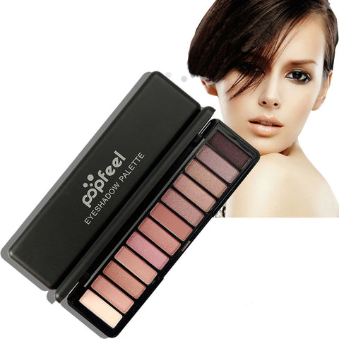 Fashion 12 Color Shimmer Nature Glow Eyeshadow Palette Makeup Cosmetics Nude Eye Shadow powder Matte Eye shadow Makeup Set PE12#