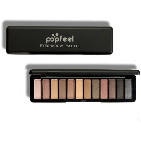 Fashion 12 Color Shimmer Nature Glow Eyeshadow Palette Makeup Cosmetics Nude Eye Shadow powder Matte Eye shadow Makeup Set PE12#