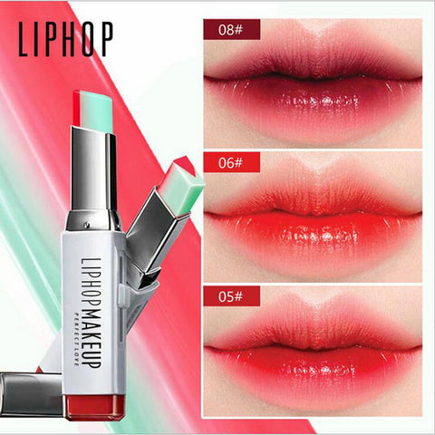 1pcs LIPHOP 8 Colors Lip Gloss Makeup Double Colors Lipstick Moisturizing Gradient Lipsticks Lips Cosmetic Fashion Lip Blam