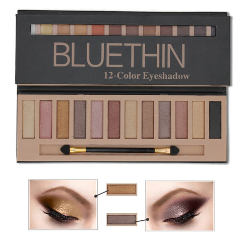 12colors Eyeshadow Professional Makeup Palette Natural Fashion Shimmer Make Up Pigment Eyeshadow Nude Matte Eye Shadow Cosmetics