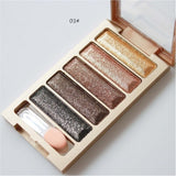 Hot Fashion Novelty New 5 Color Glitter Eyeshadow Makeup Eye Shadow Palette Water-Resistant Brighten 2018 Anne