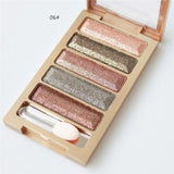 Hot Fashion Novelty New 5 Color Glitter Eyeshadow Makeup Eye Shadow Palette Water-Resistant Brighten 2018 Anne