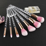 Fashion 7pcs Unicorn Brushes Set Crystal Spiral Handle Foundation Blending Power Makeup Brushes Set Cosmetic Beauty  pinceaux