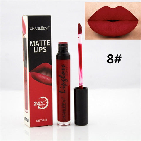 8 Colors Sexy Fashion Liquid Lipstick 24 Hours Long Lasting Makeup Matte Lip Gloss Red Purple Velvet Pigment Lip Gloss Beauty
