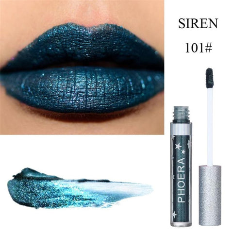New Sexy Makeup Lip Gloss PHOERA 1PC Matte Glitter Liquid Lipstick Waterproof Lip Gloss Fashion Matte Lipstick Liquid Cosmetic 5