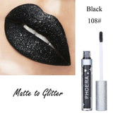 New Sexy Makeup Lip Gloss PHOERA 1PC Matte Glitter Liquid Lipstick Waterproof Lip Gloss Fashion Matte Lipstick Liquid Cosmetic 5