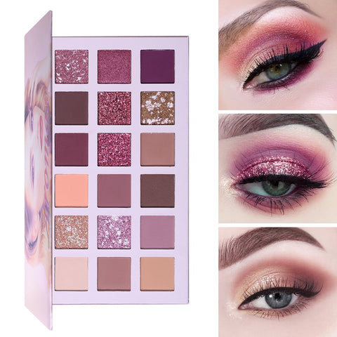 Maquiagem Professional 18 Colors Fashion Glitter Eyeshadow Palette Natural Nude Makeup Set Shimmer Matte Eye Shadow with Brush