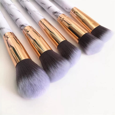 #501 2018 New Fashion Marble Makeup Brush Set Professional Face Eye Shadow Eyeliner Foundation Makeup Brushes  Tool Freeship