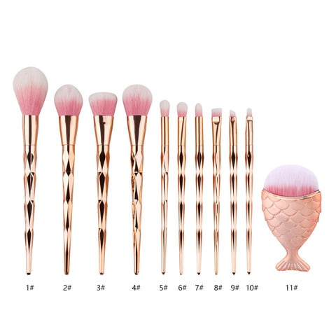 1Pcs Diamond Makeup Brush Set Big Fish Tail Foundation Powder Brushs 20x2.0x1.4cm New fashion design Makeup Brush