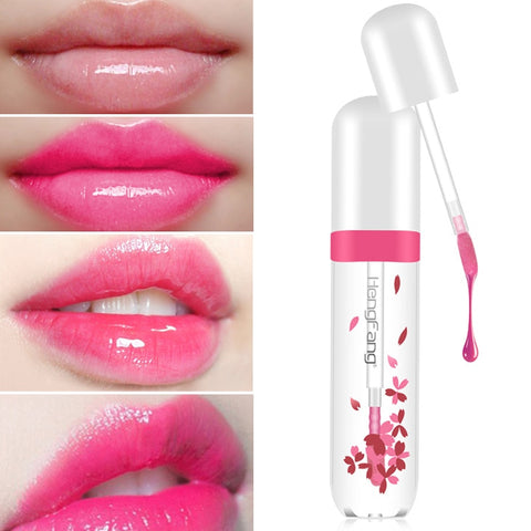 Fashion Lips Make Up Waterproof Long Lasting Lip Gloss Tint Change Color Baby Lips Transparent Flower Jelly Lipstick Makeup Kit