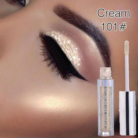 2018 Brand New Eye Shadow 12 Color Makeup Eye Shadow PHOERA 1pc Magnificent Metals Glitter and Glow Liquid Eyeshadow Hot Fashion