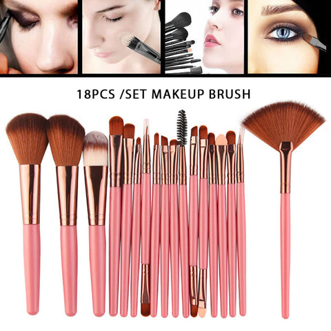 18 pcs Makeup Brushes Set Fashion Style Brush Tools Kit Power Foundation Cosmetic EyeShadow Blush Blending Pincel Maquiagem