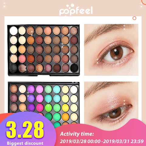 Popfeel 40 colors eye shadow Fashion eyeshadow palette Matte Glitter eye shadow MakeUp Nude MakeUp set Shine Nude Make Up Kit